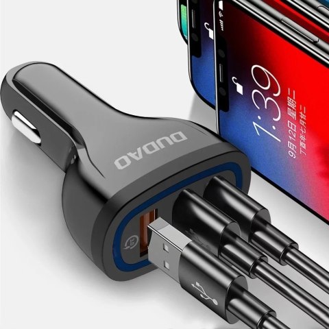 Dudao Dudao ładowarka samochodowa szybkie ładowanie Quick Charge 3.0 QC3.0 2.4A 18W 3x USB biały (R7S white) Dudao Dudao ładowarka samochodowa szybkie ładowanie Quick Charge 3.0 QC3.0 2.4A 18W 3x USB biały (R7S white)