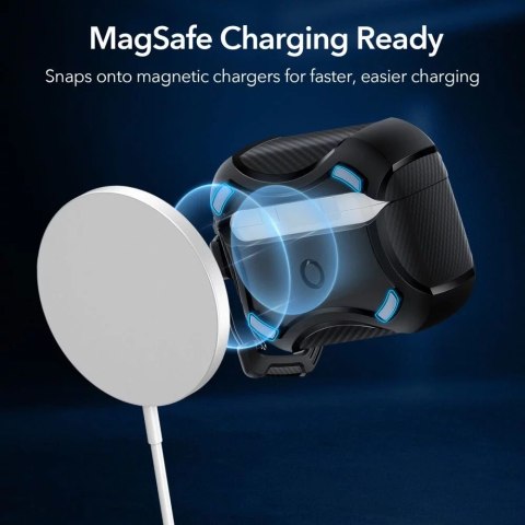 ESR Etui ESR Cyber Armor HaloLock MagSafe do Apple AirPods Pro 1 / 2 Black ESR Etui ESR Cyber Armor HaloLock MagSafe do Apple AirPods Pro 1 / 2 Black