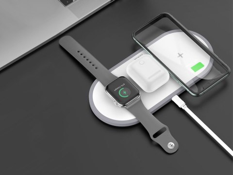 Hoco Case Ładowarka indukcyjna Qi 3w1 HOCO CW24 3IN1 do iPhone/AirPods/Watch White Hoco Case Ładowarka indukcyjna Qi 3w1 HOCO CW24 3IN1 do iPhone/AirPods/Watch White