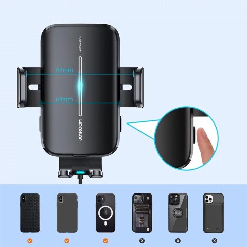 Joyroom Joyroom uchwyt samochodowy z ładowarką bezprzewodową 15W na kokpit deskę rozdzielczą czarny (JR-ZS245) Joyroom Joyroom uchwyt samochodowy z ładowarką bezprzewodową 15W na kokpit deskę rozdzielczą czarny (JR-ZS245)