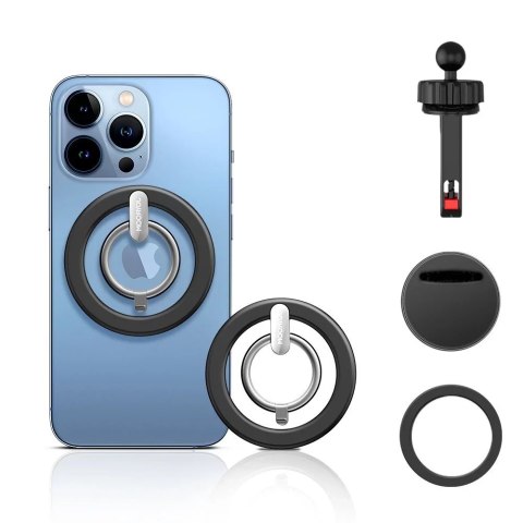 Joyroom Joyroom zestaw wielofunkcyjny magnetyczny uchwyt samochodowy ring podstawka do telefonu czarny (JR-ZS294) Joyroom Joyroom zestaw wielofunkcyjny magnetyczny uchwyt samochodowy ring podstawka do telefonu czarny (JR-ZS294)