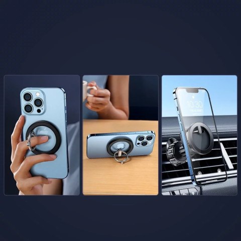 Joyroom Joyroom zestaw wielofunkcyjny magnetyczny uchwyt samochodowy ring podstawka do telefonu czarny (JR-ZS294) Joyroom Joyroom zestaw wielofunkcyjny magnetyczny uchwyt samochodowy ring podstawka do telefonu czarny (JR-ZS294)