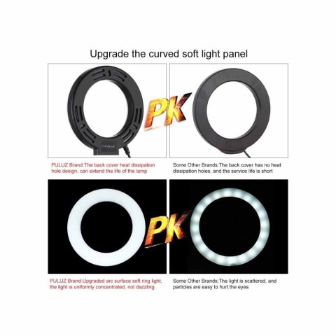 Puluz Lampa pierścieniowa LED z regulowaną podstawką Puluz PU391 Puluz Lampa pierścieniowa LED z regulowaną podstawką Puluz PU391
