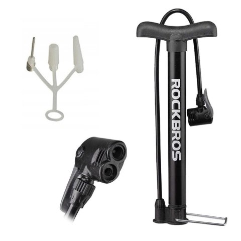 RockBros Metalowa Pompka rowerowa podłogowa RockBros A320 z igłą do roweru piłki Czarna RockBros Metalowa Pompka rowerowa podłogowa RockBros A320 z igłą do roweru piłki Czarna