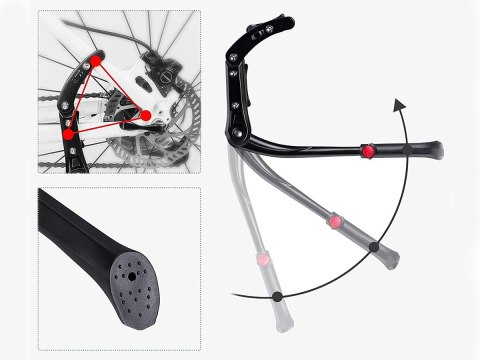 RockBros Stopka do roweru podpórka stojak rowerowy RockBros JC1005BK Czarna RockBros Stopka do roweru podpórka stojak rowerowy RockBros JC1005BK Czarna