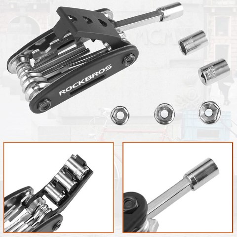RockBros Uniwersalny zestaw narzędzi wielofunkcyjnych rowerowych RockBros GJ1601 klucze do roweru Multitool RockBros Uniwersalny zestaw narzędzi wielofunkcyjnych rowerowych RockBros GJ1601 klucze do roweru Multitool