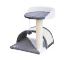 Bituxx Drapak dla kota Legowisko+Budka biało-siwy 43cm