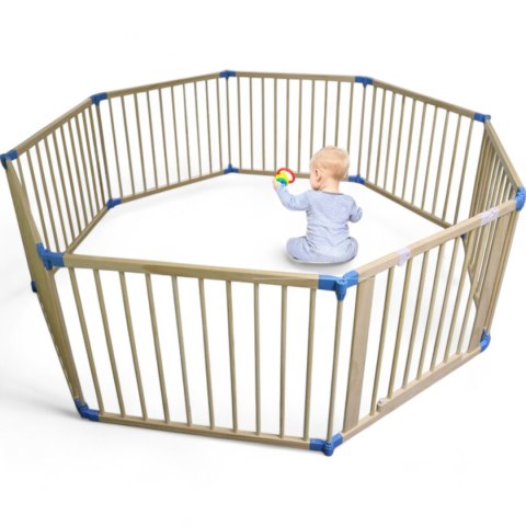 Bituxx Drewniany Kojec dla Dziecka Ø150 cm Naturalne Drewno Bezpieczny i Stabilny Bituxx Drewniany Kojec dla Dziecka Ø150 cm Naturalne Drewno Bezpieczny i Stabilny