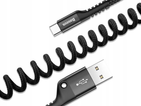 Baseus Baseus elastyczny kabel Fish eye spring USB-C Typ C 2A 1M czarny Baseus Baseus elastyczny kabel Fish eye spring USB-C Typ C 2A 1M czarny