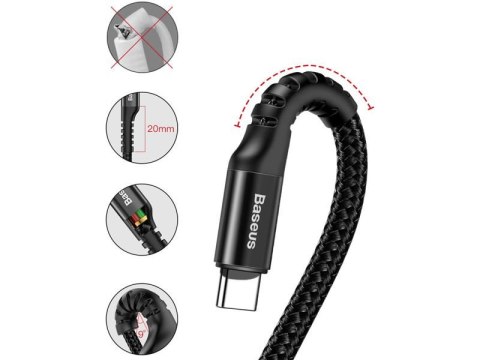 Baseus Baseus elastyczny kabel Fish eye spring USB-C Typ C 2A 1M czarny Baseus Baseus elastyczny kabel Fish eye spring USB-C Typ C 2A 1M czarny