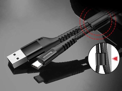 Baseus Baseus elastyczny kabel Fish eye spring USB-C Typ C 2A 1M czarny Baseus Baseus elastyczny kabel Fish eye spring USB-C Typ C 2A 1M czarny