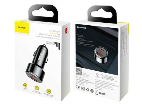 Baseus Baseus ładowarka samochodowa USB PPS QC Quick Charge Type-C 45W 6A Black Baseus Baseus ładowarka samochodowa USB PPS QC Quick Charge Type-C 45W 6A Black
