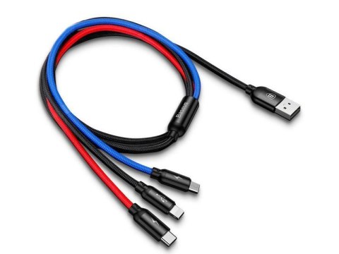 Baseus Kabel 30cm Baseus 3w1 iPhone micro USB USB-C 3.5A Three Primary Baseus Kabel 30cm Baseus 3w1 iPhone micro USB USB-C 3.5A Three Primary