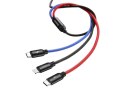 Baseus Kabel 30cm Baseus 3w1 iPhone micro USB USB-C 3.5A Three Primary