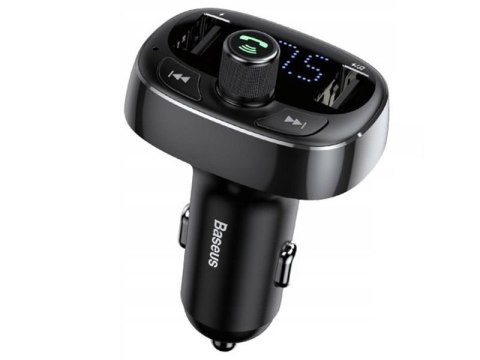 Baseus Ładowarka samochodowa Baseus transmiter Bluetooth FM MP3 T-Typed black Baseus Ładowarka samochodowa Baseus transmiter Bluetooth FM MP3 T-Typed black