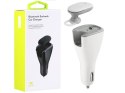 Benks Benks 2w1 słuchawka Bluetooth + ładowarka samochodowa 2x USB white