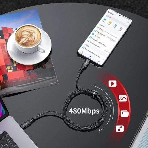 Acefast Acefast kabel USB Typ C - USB Typ C 2m, 100W (20V/5A) czarny (C4-03 Black) Acefast Acefast kabel USB Typ C - USB Typ C 2m, 100W (20V/5A) czarny (C4-03 Black)