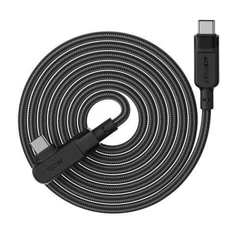 Acefast Acefast kątowy kabel USB Typ C - USB Typ C 2m, 100W (20V/5A) czarny (C5-03 Black) Acefast Acefast kątowy kabel USB Typ C - USB Typ C 2m, 100W (20V/5A) czarny (C5-03 Black)