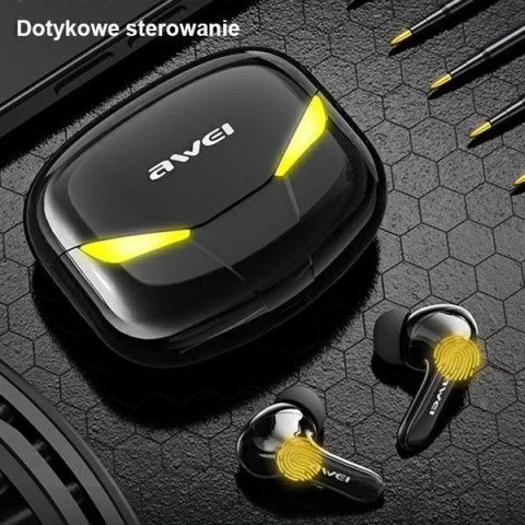 Awei AWEI Słuchawki gamingowe Bluetooth 5.0 T35 TWS + stacja dokująca Czarne Awei AWEI Słuchawki gamingowe Bluetooth 5.0 T35 TWS + stacja dokująca Czarne
