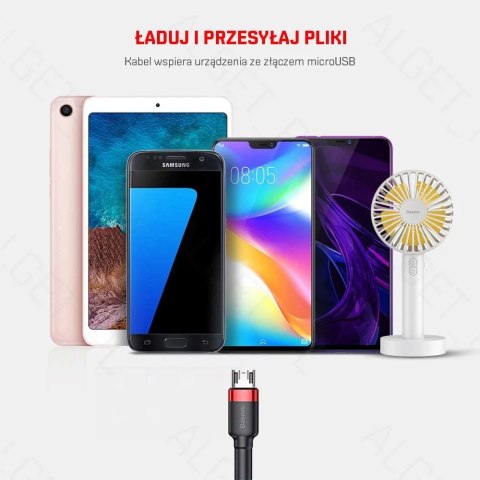 Baseus Kabel nylonowy Baseus Cafule Micro-USB 1.5A 200cm Czerwony Baseus Kabel nylonowy Baseus Cafule Micro-USB 1.5A 200cm Czerwony