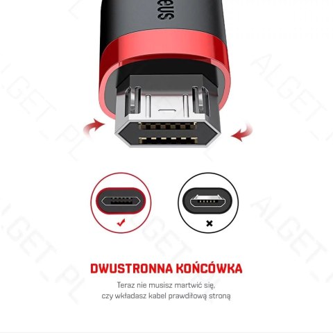 Baseus Kabel nylonowy Baseus Cafule Micro-USB 1.5A 200cm Czerwony Baseus Kabel nylonowy Baseus Cafule Micro-USB 1.5A 200cm Czerwony