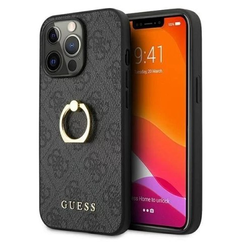Guess Etui Guess GUHCP13L4GMRGR do Apple iPhone 13 Pro / 13 6,1" szary/grey hardcase 4G with ring stand
