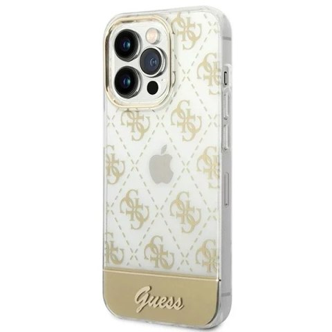 Guess Etui Guess GUHCP14XHG4MHG do Apple iPhone 14 Pro Max 6,7" złoty/gold hardcase 4G Pattern Script Guess Etui Guess GUHCP14XHG4MHG do Apple iPhone 14 Pro Max 6,7" złoty/gold hardcase 4G Pattern Script