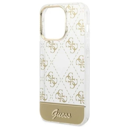 Guess Etui Guess GUHCP14XHG4MHG do Apple iPhone 14 Pro Max 6,7" złoty/gold hardcase 4G Pattern Script Guess Etui Guess GUHCP14XHG4MHG do Apple iPhone 14 Pro Max 6,7" złoty/gold hardcase 4G Pattern Script
