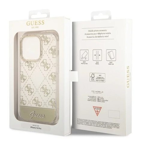 Guess Etui Guess GUHCP14XHG4MHG do Apple iPhone 14 Pro Max 6,7" złoty/gold hardcase 4G Pattern Script Guess Etui Guess GUHCP14XHG4MHG do Apple iPhone 14 Pro Max 6,7" złoty/gold hardcase 4G Pattern Script