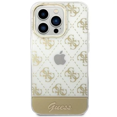 Guess Etui Guess GUHCP14LHG4MHG do Apple iPhone 14 Pro 6,1" złoty/gold hardcase 4G Pattern Script Guess Etui Guess GUHCP14LHG4MHG do Apple iPhone 14 Pro 6,1" złoty/gold hardcase 4G Pattern Script