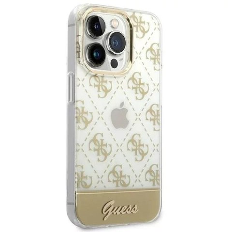 Guess Etui Guess GUHCP14LHG4MHG do Apple iPhone 14 Pro 6,1" złoty/gold hardcase 4G Pattern Script Guess Etui Guess GUHCP14LHG4MHG do Apple iPhone 14 Pro 6,1" złoty/gold hardcase 4G Pattern Script