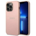 Guess Etui Guess GUHCP14LPSASBPI do Apple iPhone 14 Pro 6,1" różowy/pink Saffiano Strap