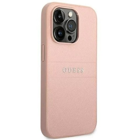 Guess Etui Guess GUHCP14LPSASBPI do Apple iPhone 14 Pro 6,1" różowy/pink Saffiano Strap Guess Etui Guess GUHCP14LPSASBPI do Apple iPhone 14 Pro 6,1" różowy/pink Saffiano Strap