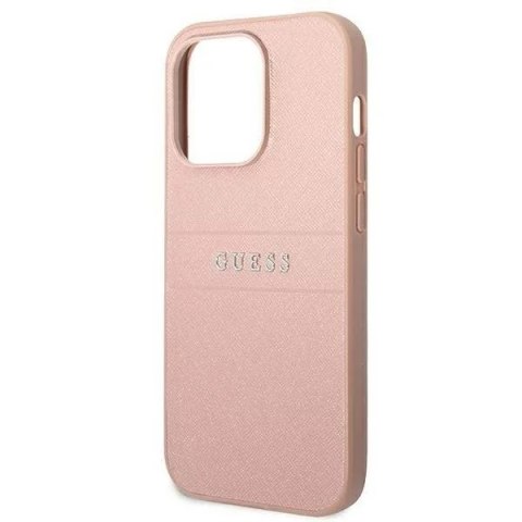 Guess Etui Guess GUHCP14LPSASBPI do Apple iPhone 14 Pro 6,1" różowy/pink Saffiano Strap Guess Etui Guess GUHCP14LPSASBPI do Apple iPhone 14 Pro 6,1" różowy/pink Saffiano Strap