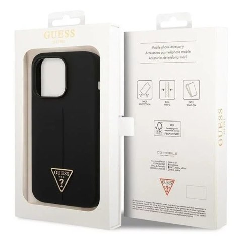 Guess Etui Guess GUHCP14LSLTGK do Apple iPhone 14 Pro 6,1" czarny/black hardcase Silicone Triangle Guess Etui Guess GUHCP14LSLTGK do Apple iPhone 14 Pro 6,1" czarny/black hardcase Silicone Triangle