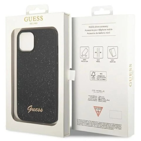 Guess Etui Guess GUHCP14MHGGSHK do Apple iPhone 14 Plus 6,7" czarny/black hard case Glitter Script Guess Etui Guess GUHCP14MHGGSHK do Apple iPhone 14 Plus 6,7" czarny/black hard case Glitter Script