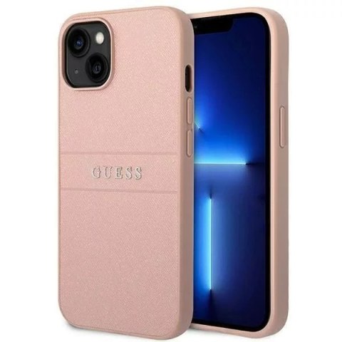 Guess Etui Guess GUHCP14MPSASBPI do Apple iPhone 14 Plus 6,7" różowy/pink Saffiano Strap Guess Etui Guess GUHCP14MPSASBPI do Apple iPhone 14 Plus 6,7" różowy/pink Saffiano Strap