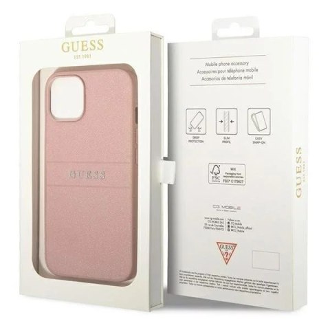 Guess Etui Guess GUHCP14MPSASBPI do Apple iPhone 14 Plus 6,7" różowy/pink Saffiano Strap Guess Etui Guess GUHCP14MPSASBPI do Apple iPhone 14 Plus 6,7" różowy/pink Saffiano Strap