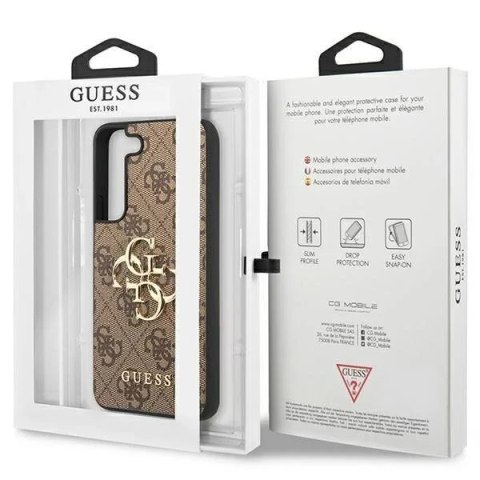 Guess Etui Guess GUHCS23S4GMGBR do Samsung Galaxy S23 S911 brązowy/brown hardcase 4G Big Metal Logo Guess Etui Guess GUHCS23S4GMGBR do Samsung Galaxy S23 S911 brązowy/brown hardcase 4G Big Metal Logo