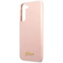 Guess Etui Guess GUHCS23SLSLMGPP do Samsung Galaxy S23 S911 różowy/pink hardcase Silicone Script Metal Logo