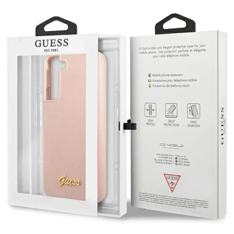 Guess Etui Guess GUHCS23SLSLMGPP do Samsung Galaxy S23 S911 różowy/pink hardcase Silicone Script Metal Logo Guess Etui Guess GUHCS23SLSLMGPP do Samsung Galaxy S23 S911 różowy/pink hardcase Silicone Script Metal Logo