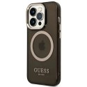 Guess Etui Guess GUHMP14LHTCMK do Apple iPhone 14 Pro 6,1" czarny/black hard case Gold Outline Translucent MagSafe