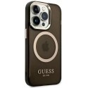 Guess Etui Guess GUHMP14LHTCMK do Apple iPhone 14 Pro 6,1" czarny/black hard case Gold Outline Translucent MagSafe