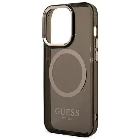 Guess Etui Guess GUHMP14LHTCMK do Apple iPhone 14 Pro 6,1" czarny/black hard case Gold Outline Translucent MagSafe Guess Etui Guess GUHMP14LHTCMK do Apple iPhone 14 Pro 6,1" czarny/black hard case Gold Outline Translucent MagSafe