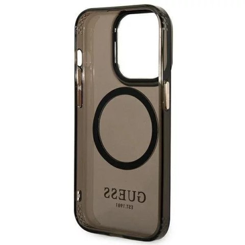 Guess Etui Guess GUHMP14LHTCMK do Apple iPhone 14 Pro 6,1" czarny/black hard case Gold Outline Translucent MagSafe Guess Etui Guess GUHMP14LHTCMK do Apple iPhone 14 Pro 6,1" czarny/black hard case Gold Outline Translucent MagSafe