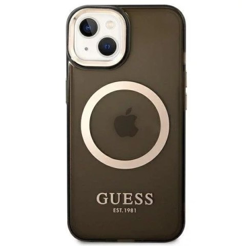 Guess Etui Guess GUHMP14SHTCMK do Apple iPhone 14 6,1" czarny/black hard case Gold Outline Translucent MagSafe Guess Etui Guess GUHMP14SHTCMK do Apple iPhone 14 6,1" czarny/black hard case Gold Outline Translucent MagSafe