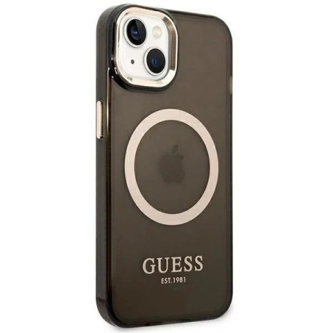 Guess Etui Guess GUHMP14SHTCMK do Apple iPhone 14 6,1" czarny/black hard case Gold Outline Translucent MagSafe Guess Etui Guess GUHMP14SHTCMK do Apple iPhone 14 6,1" czarny/black hard case Gold Outline Translucent MagSafe