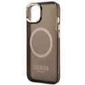 Guess Etui Guess GUHMP14SHTCMK do Apple iPhone 14 6,1" czarny/black hard case Gold Outline Translucent MagSafe