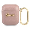 Guess Guess GUA2SASMP AirPods cover różowy/pink Saffiano Script Metal Collection