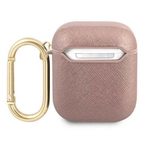 Guess Guess GUA2SASMP AirPods cover różowy/pink Saffiano Script Metal Collection Guess Guess GUA2SASMP AirPods cover różowy/pink Saffiano Script Metal Collection